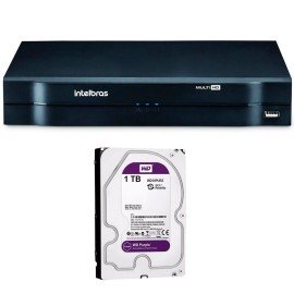 DVR Stand Alone Multi HD Intelbras MHDX-1016 16 Canais + HD 1TB WD Purple de CFTV (No instalado)
